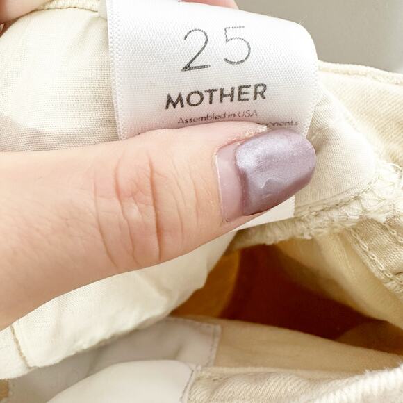 Mother Womens Jeans The Scrapper Cuff Ankle Fray Devil May Care Cream Size 25 - Picture 10 of 12
